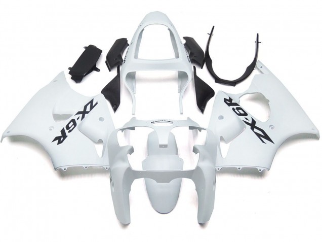 00-02 Bianco Lucido Semplice Con Logo ZX6R Carena 00-02 Bianco Lucido Semplice Con Logo ZX6R Carena
