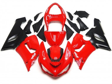 05-06 Decalcomanie Bianche Rosse Lucide Semplici ZX6R Carena