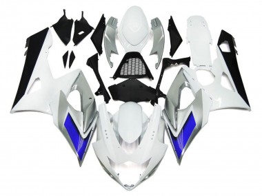 05-06 Stile Bianco Lucido Con Sfumature Argento & Blu GSXR 1000 Carena