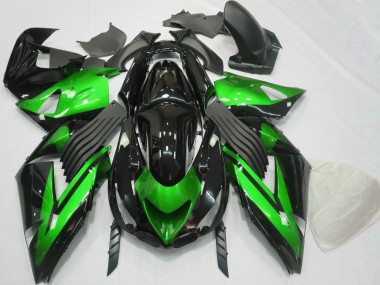 06-11 Verde Lucido & Nero Tinta Unita ZX14R Carena