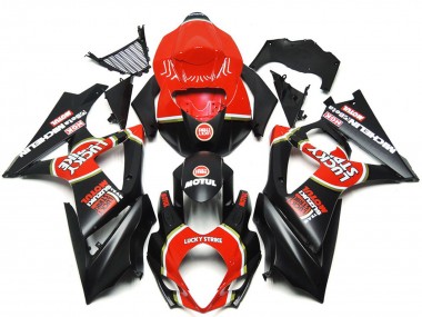 07-08 Personalizzato Nero Opaco Vibrante Lucky Strike GSXR 1000 Carena