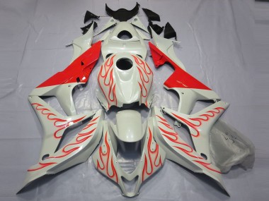 07-08 Rouge Flamme Sur Blanc CBR600RR Carena