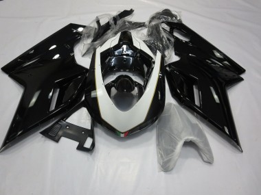 07-14 Bianco & Nero Lucido Ducati 848 1098 1198 Carena