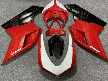 07-14 Rosso Lucido & Bianco (Adesivo 848) Ducati 848 1098 1198 Carena