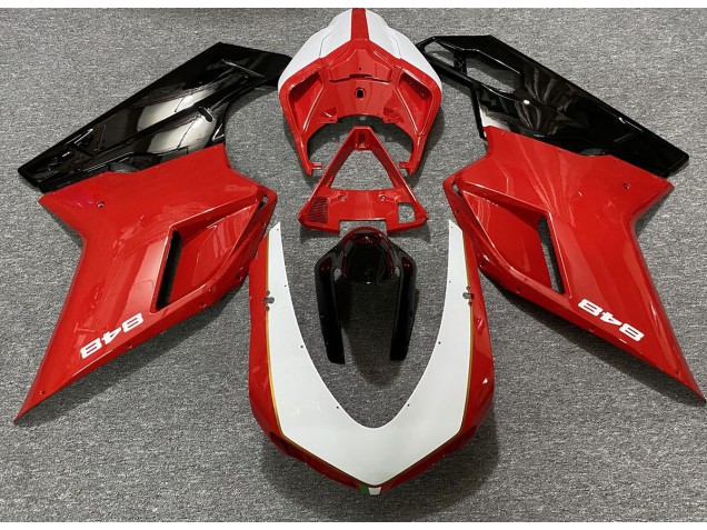 07-14 Rosso Lucido & Bianco (Adesivo 848) Ducati 848 1098 1198 Carena 07-14 Rosso Lucido & Bianco (Adesivo 848) Ducati 848 1098 1198 Carena
