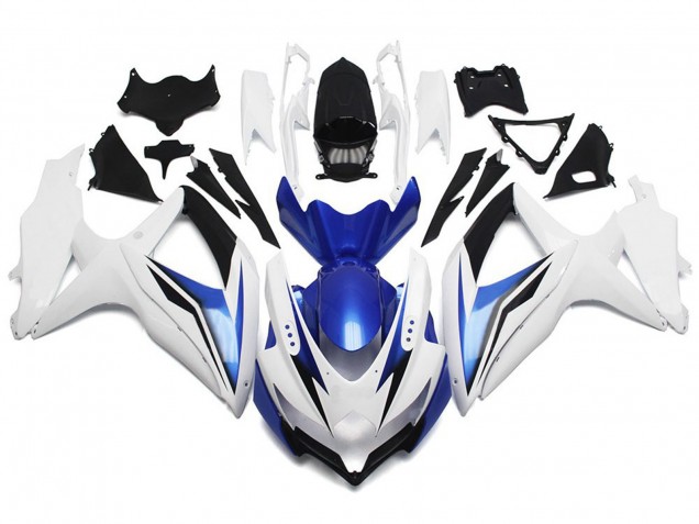 08-10 Bianco Lucido Con Argento & Blu GSXR 600-750 Carena 08-10 Bianco Lucido Con Argento & Blu GSXR 600-750 Carena